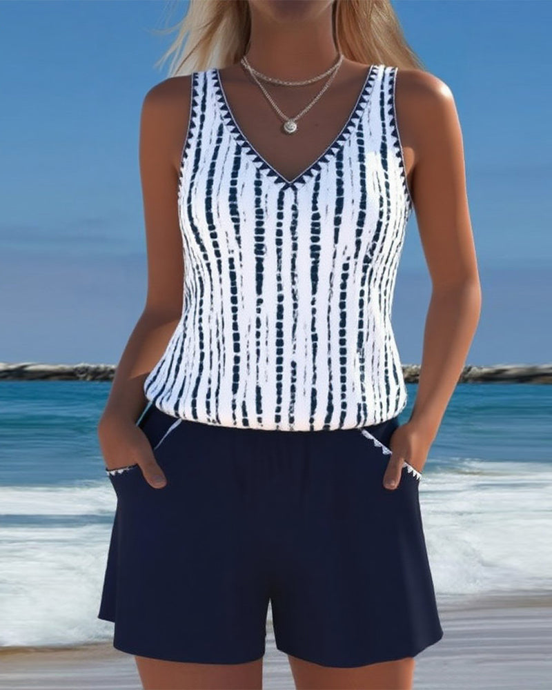Leslie | Casual Tankini Shorts Set