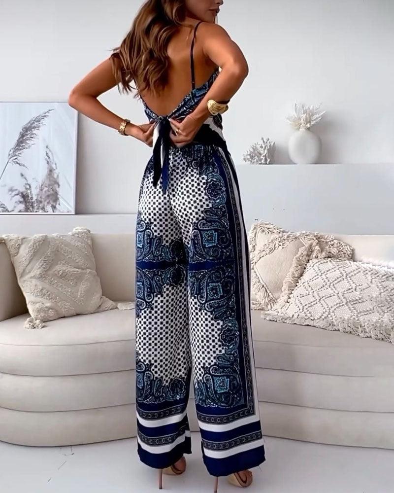 Helen | Stylish Lace-Up Vest & Pants Two-Piece Set Dress