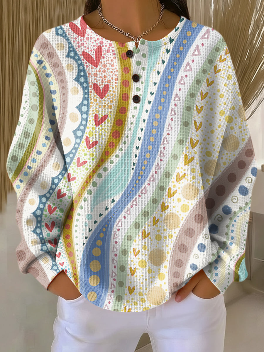 Luna | Colorful Striped Waffle-Knit Sweater
