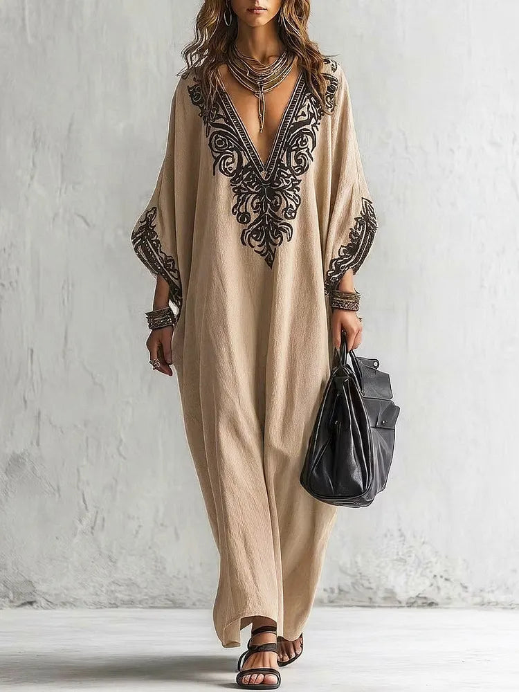 Mirabel | Ethnic-Print Flowing Maxi Dress