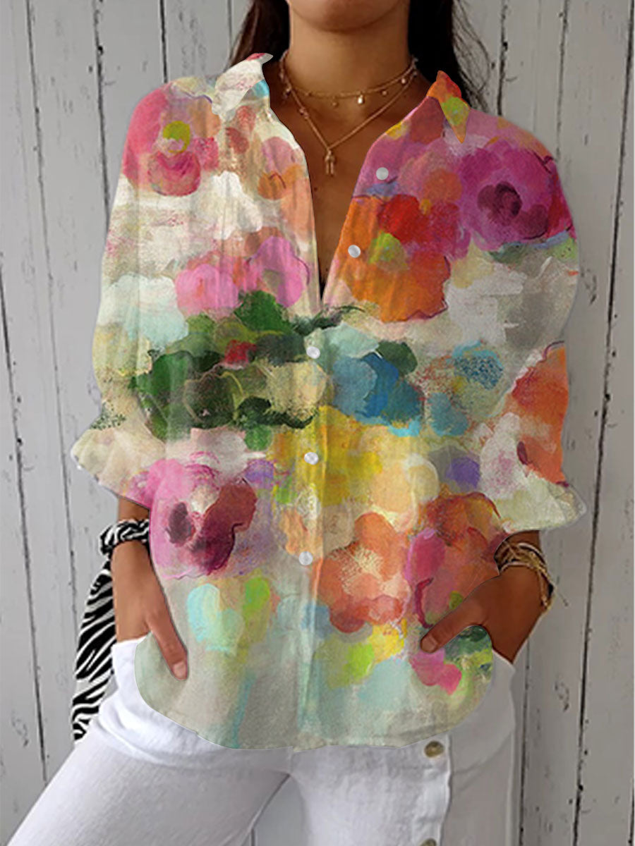 Caroline | Watercolor Floral Blouse