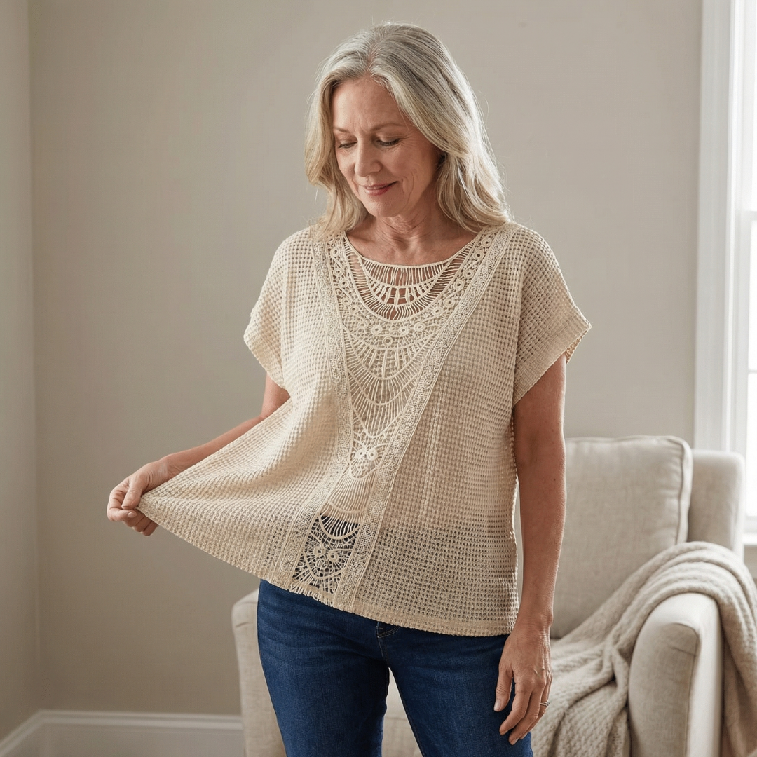 Clara | Crochet-Detail Boho Top