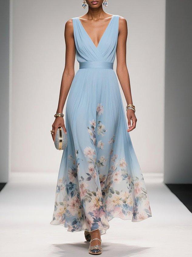 Rose | Floral V-Neck Maxi Dress
