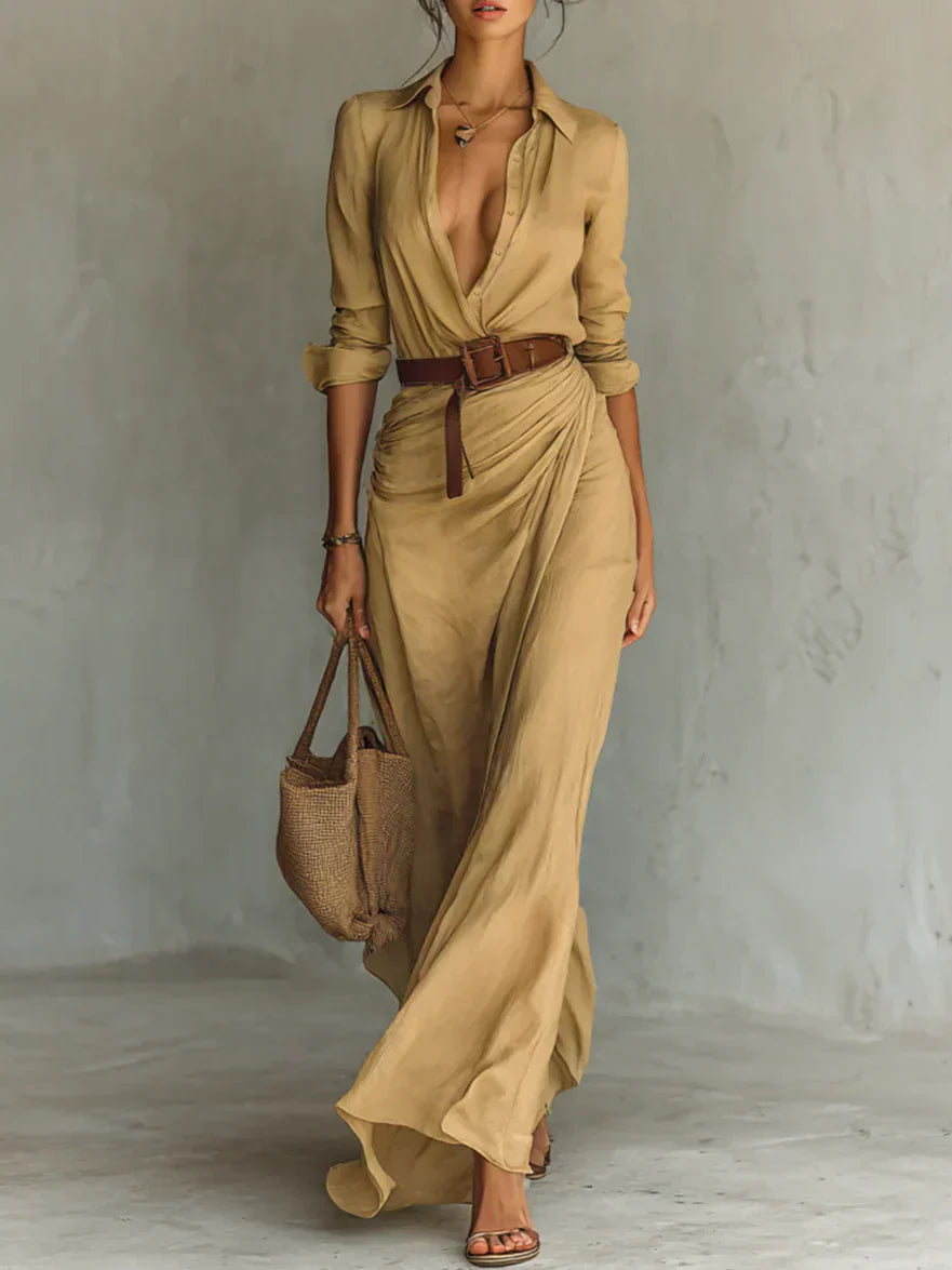 Camille | Belted Maxi Dress