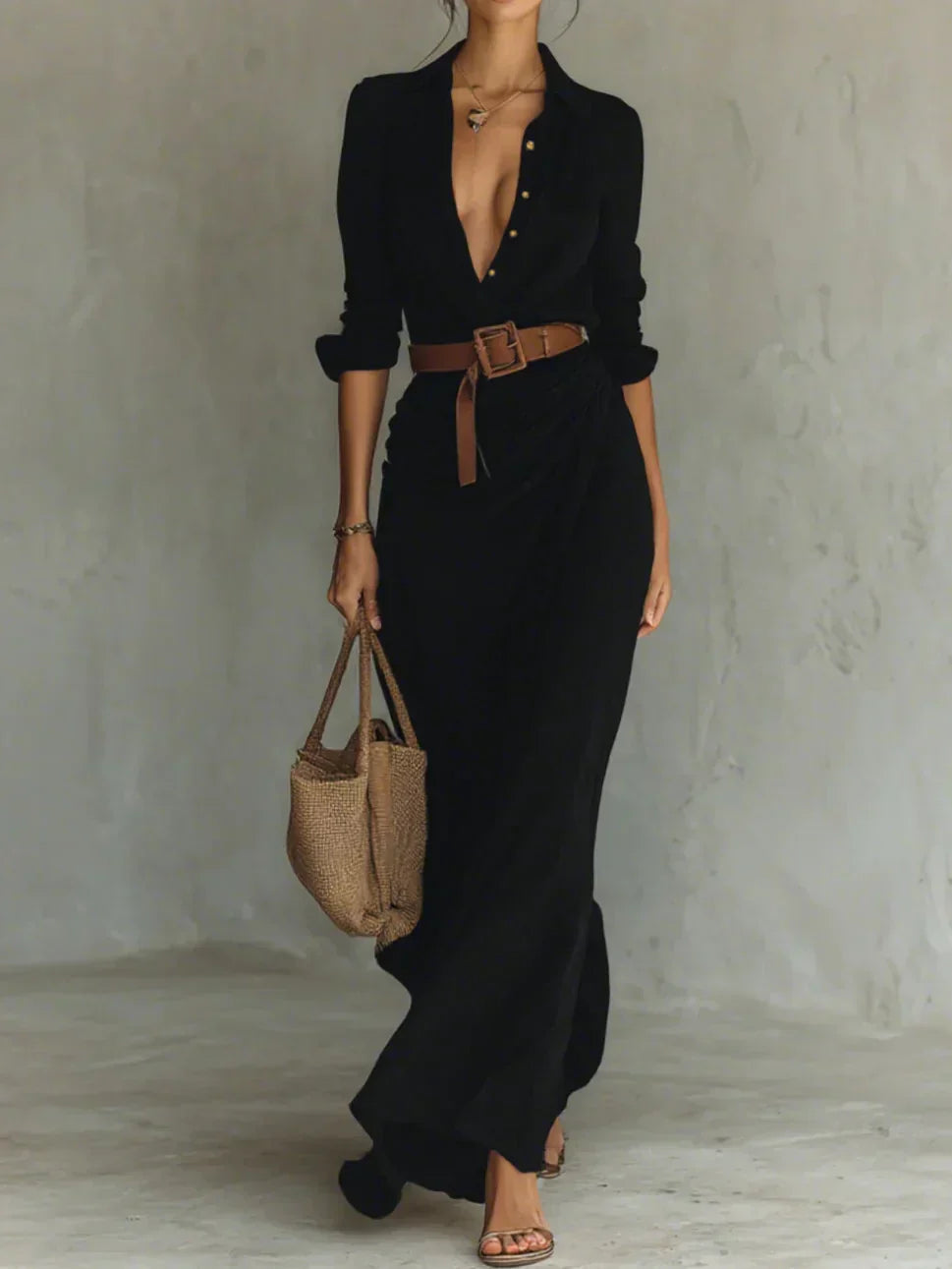 Camille | Belted Maxi Dress