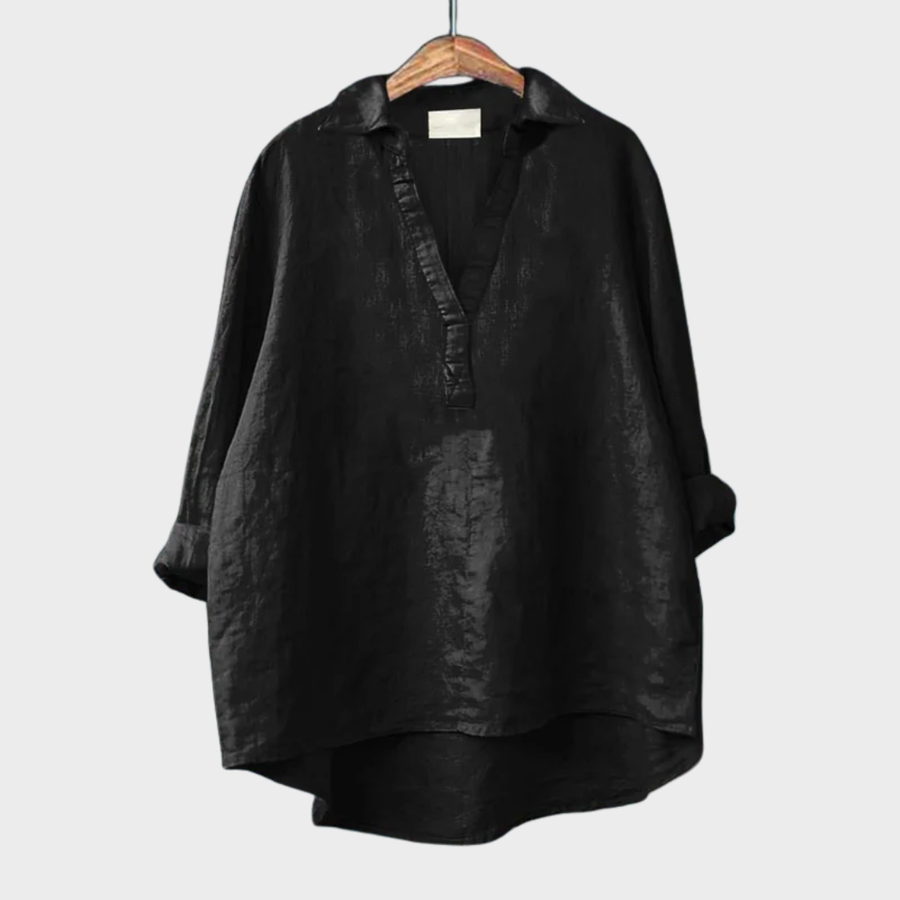 Andrea | Elegant Linen Summer Blouse