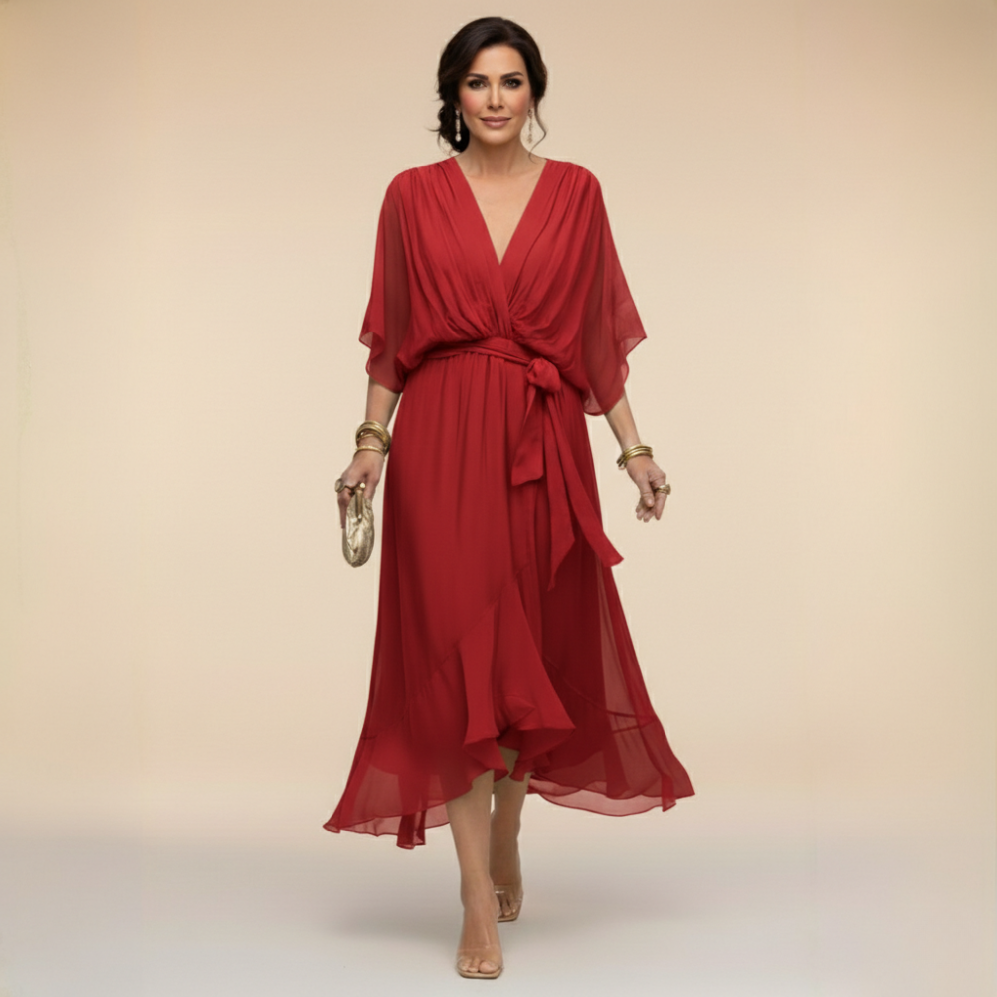 Monica | Elegant V-Neck Dress