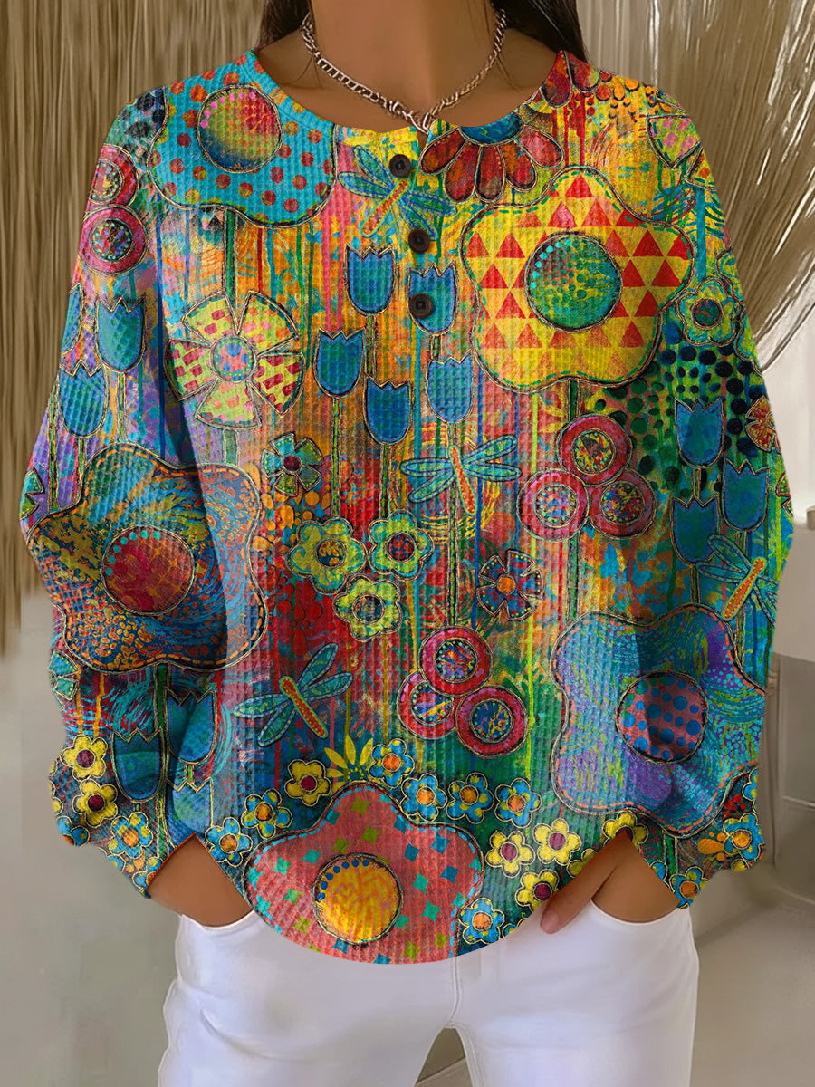 Taevliss | Colorful Sweater with Floral Print