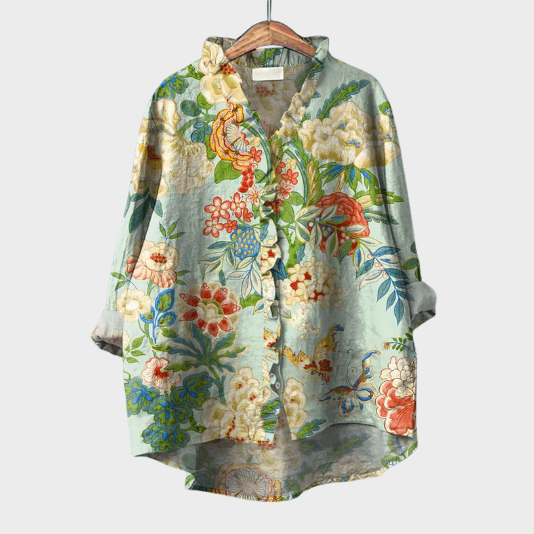 Grace | Elegant Linen Summer Blouse