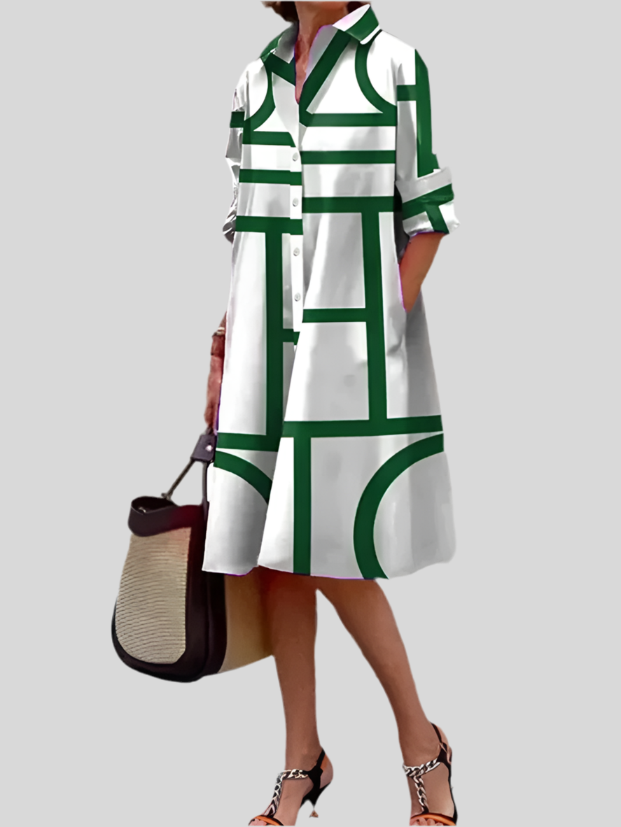 Bruria | Geometric Midi Dress
