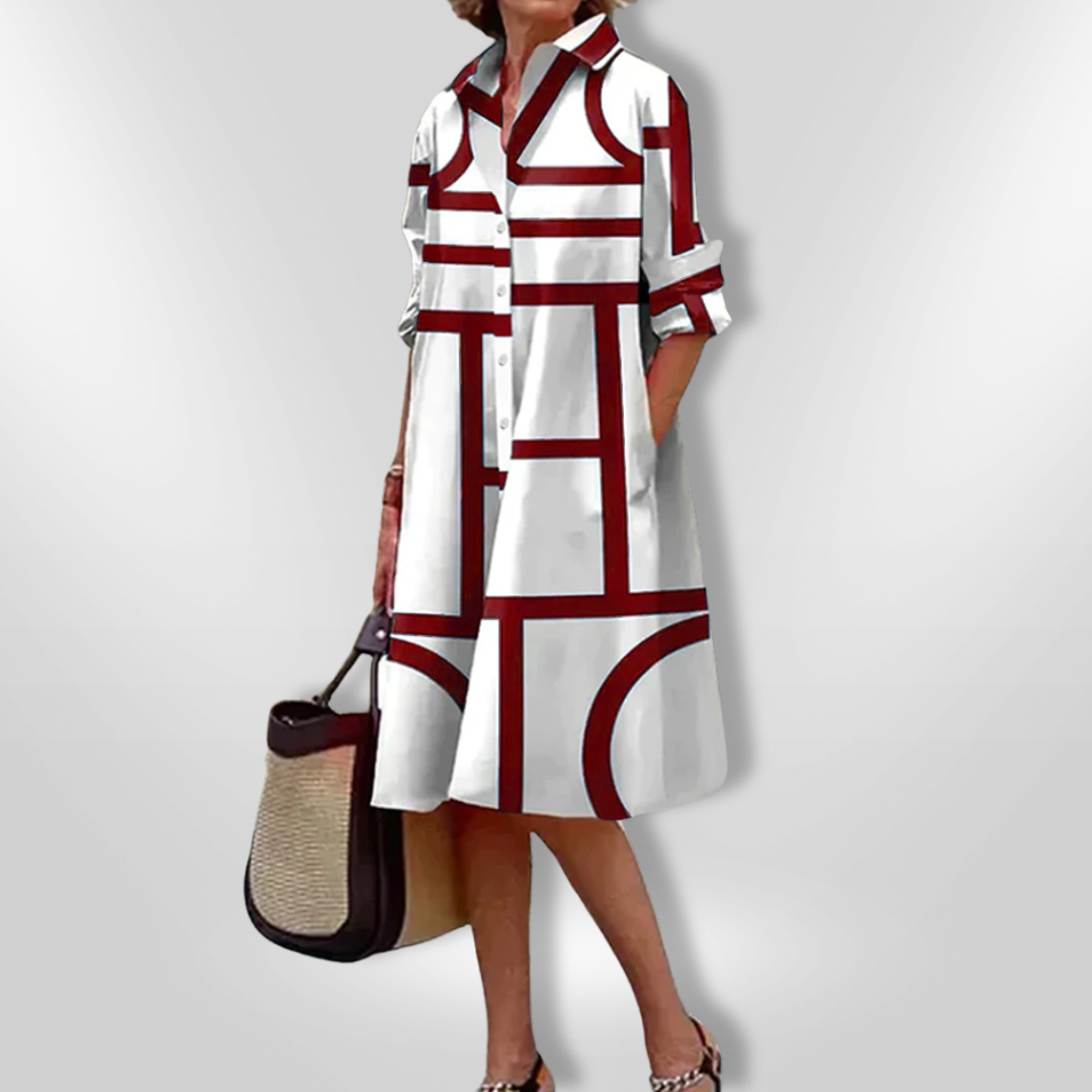 Bruria | Geometric Midi Dress