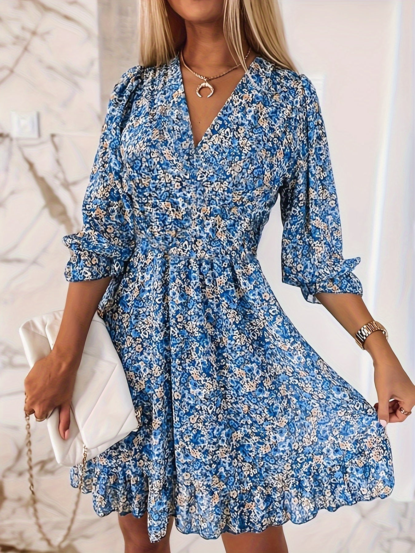 Nissia | Floral Ruffle Mini Dress