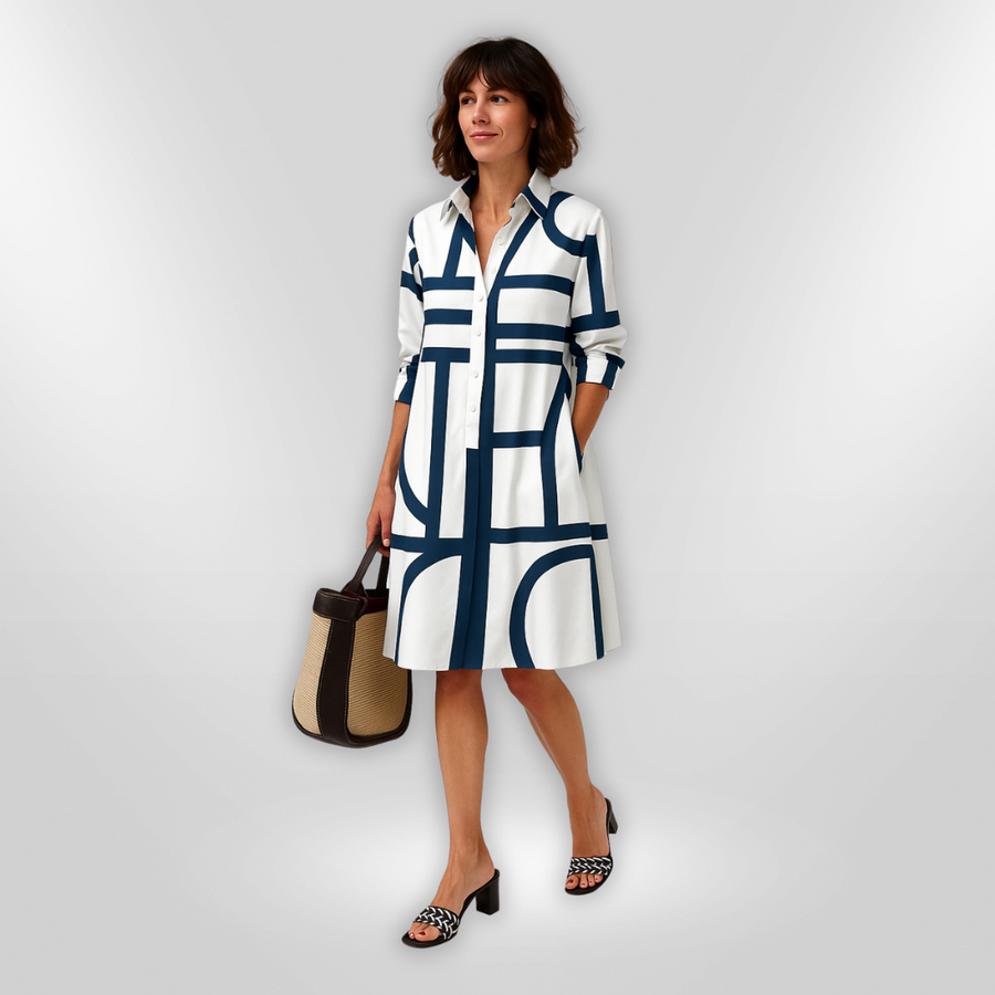 Bruria | Geometric Midi Dress