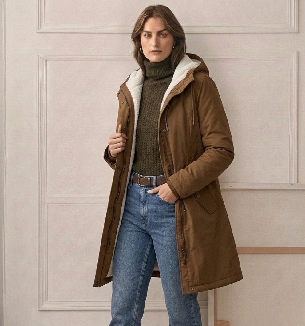 Marjorie | Cozy Hooded Longline Weatherproof Coat