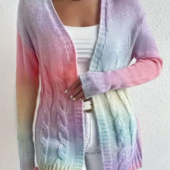 Long open-front soft knit duster cardigan with relaxed drape and long sleeves