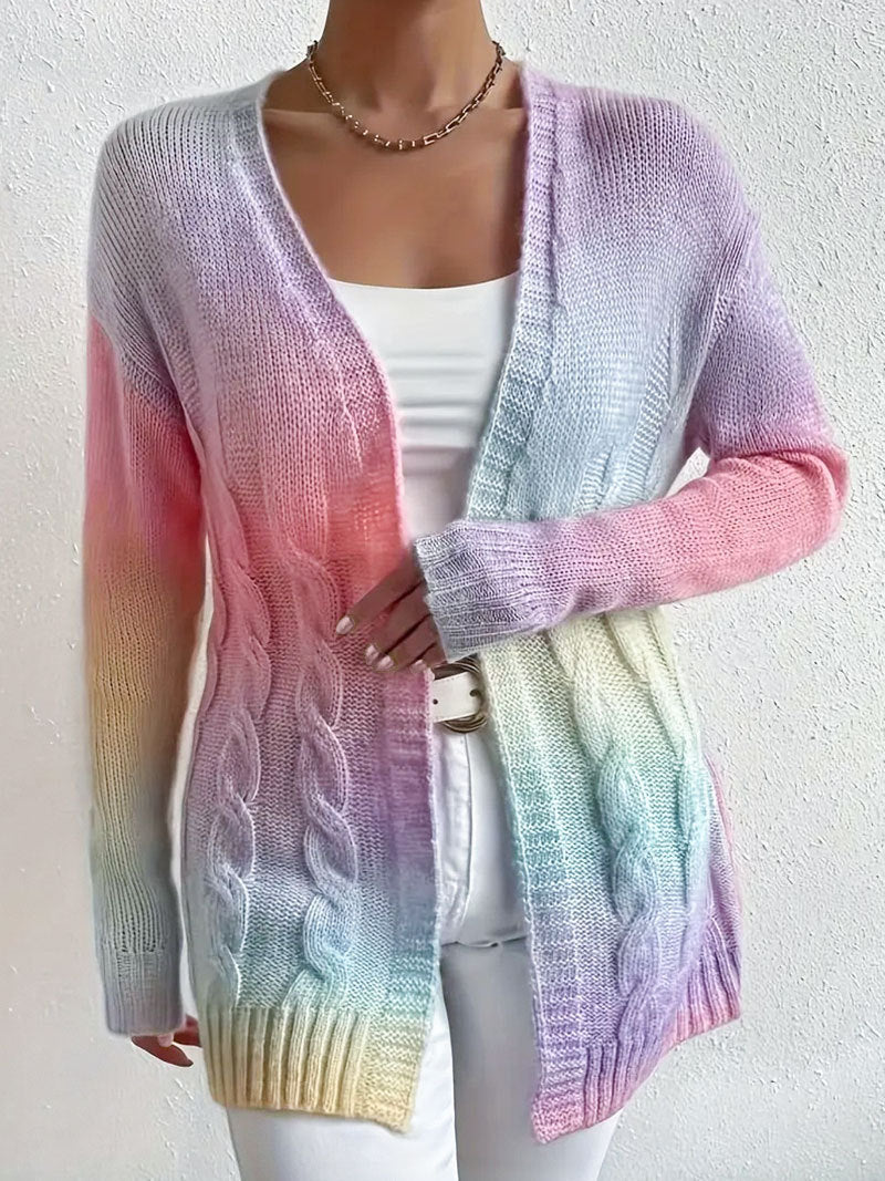 Long open-front soft knit duster cardigan with relaxed drape and long sleeves