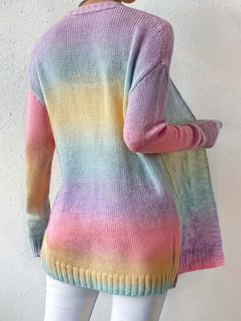 Long open-front soft knit duster cardigan with relaxed drape and long sleeves