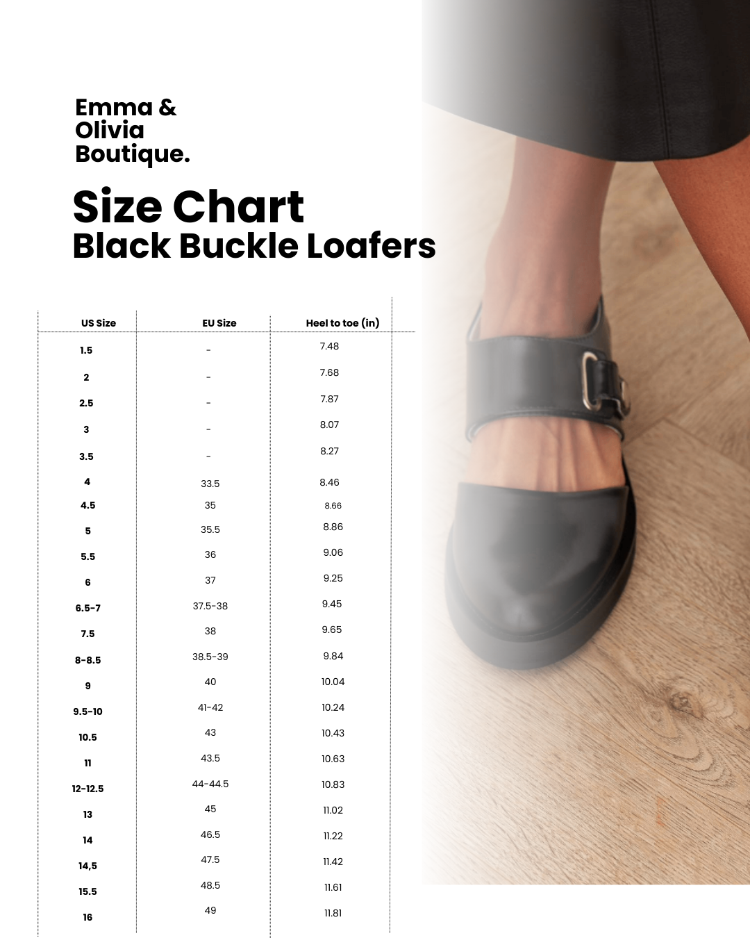 Black buckle loafers with polished finish and bold strap detail