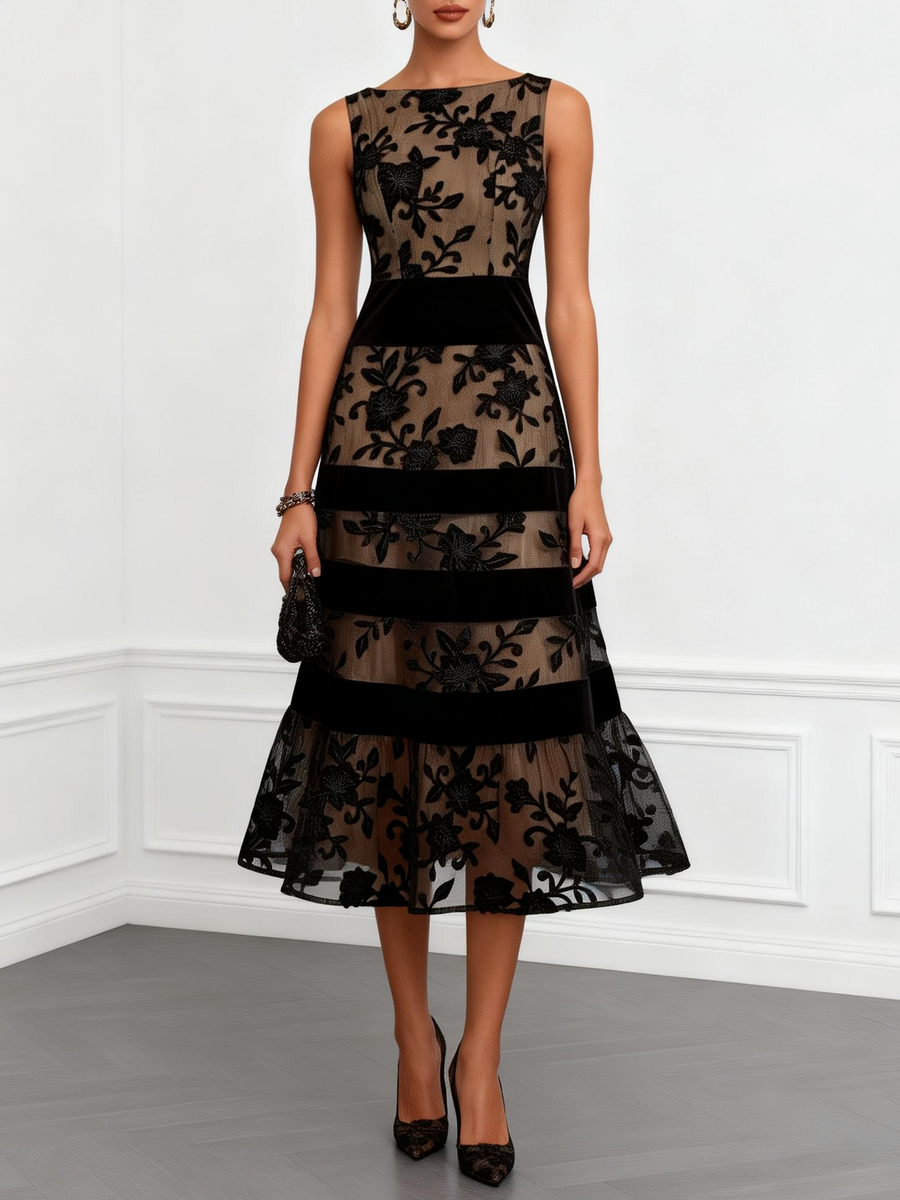 Vivian | Floral A-Line Midi Dress