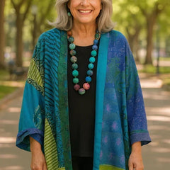 Astrid elegant drape cardigan for women, shown in several colours