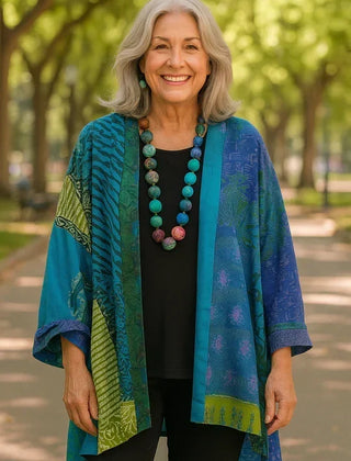 Astrid elegant drape cardigan for women, shown in several colours
