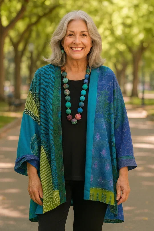 Astrid elegant drape cardigan for women, shown in several colours