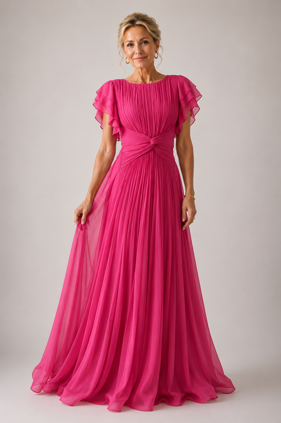 Kathline | Pleated Evening Dress