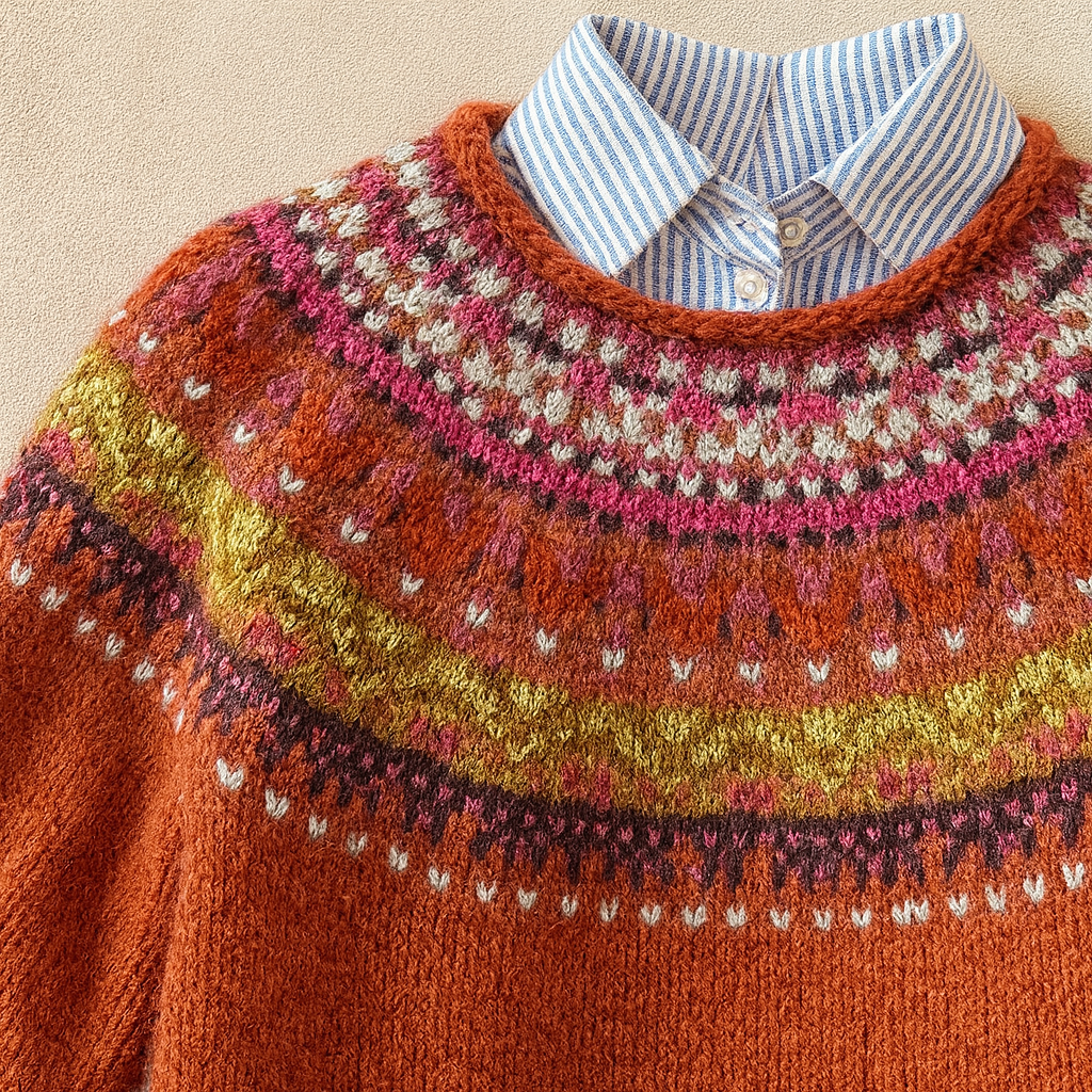 Simona | Chic Vintage Nordic Knit Sweater