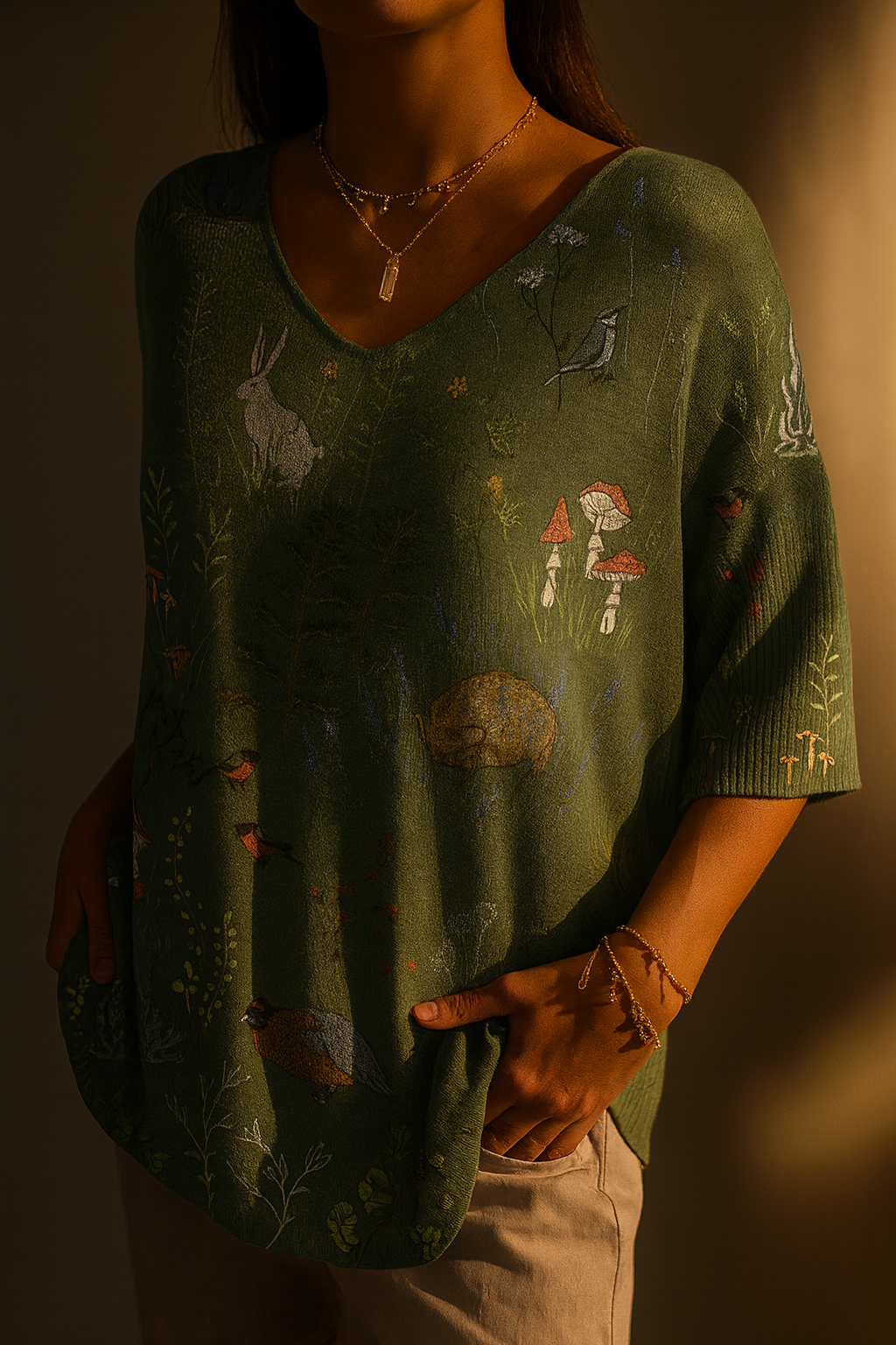 Flora | Woodland Print Relaxed Top