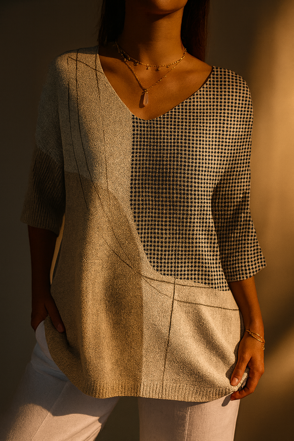 Diane | Colorblock Print Pullover