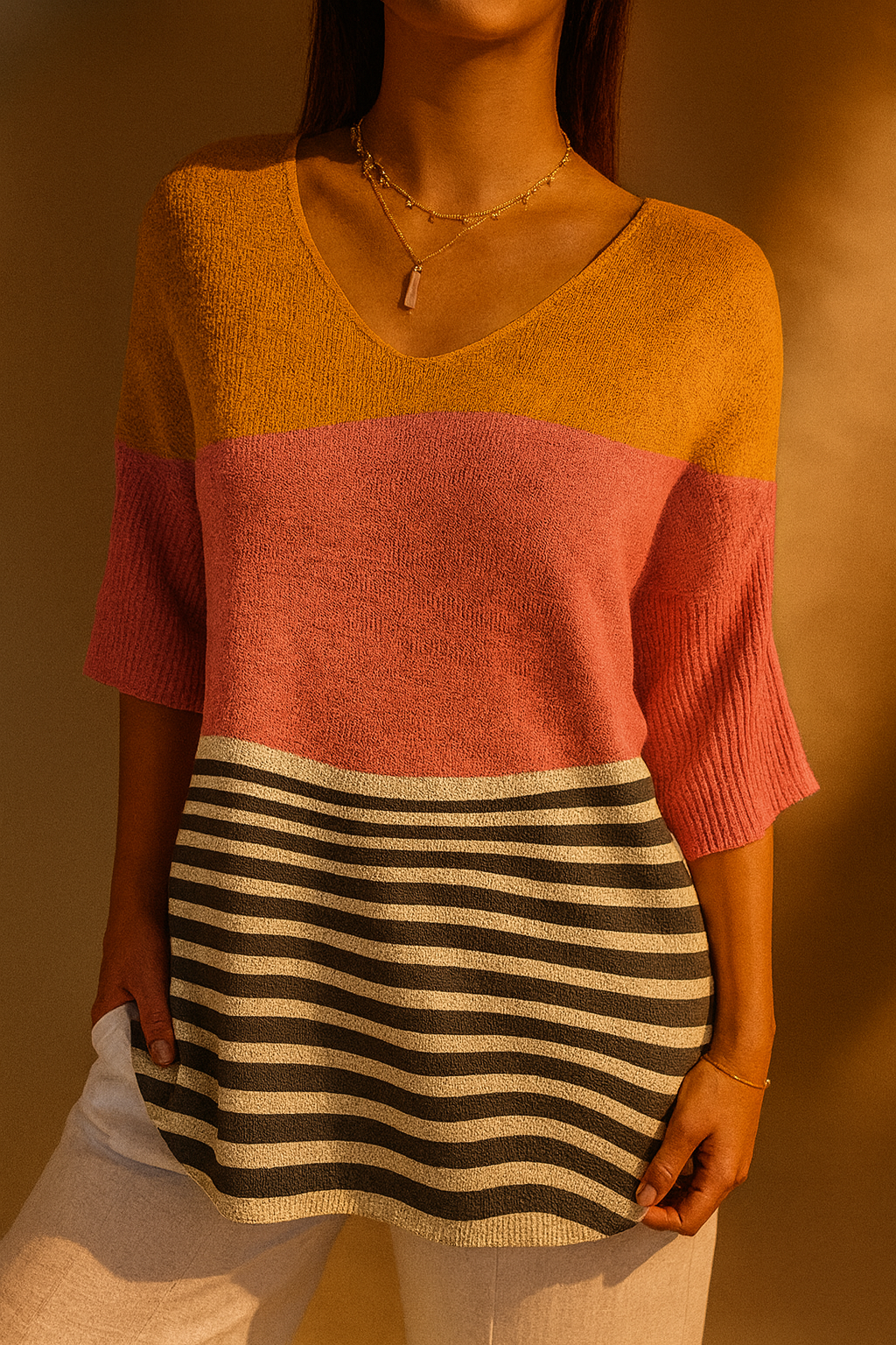 Corinna | Relaxed Colour-Block Pullover
