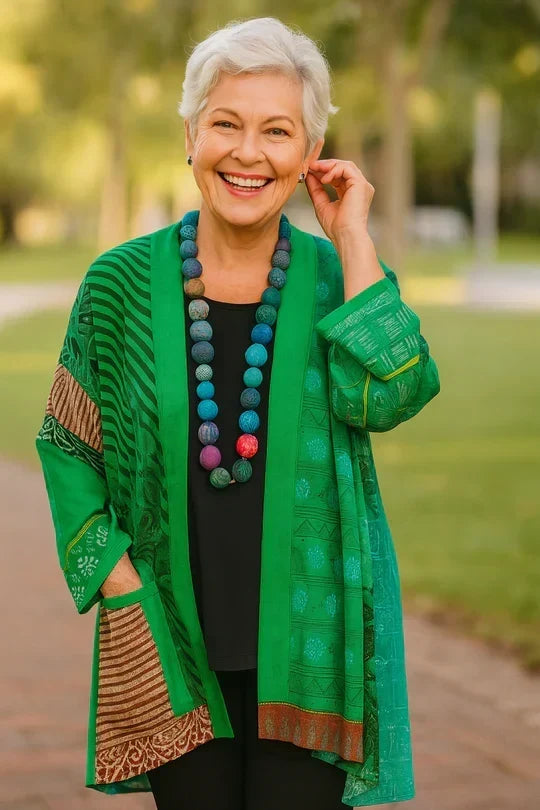 Astrid elegant drape cardigan for women, shown in several colours