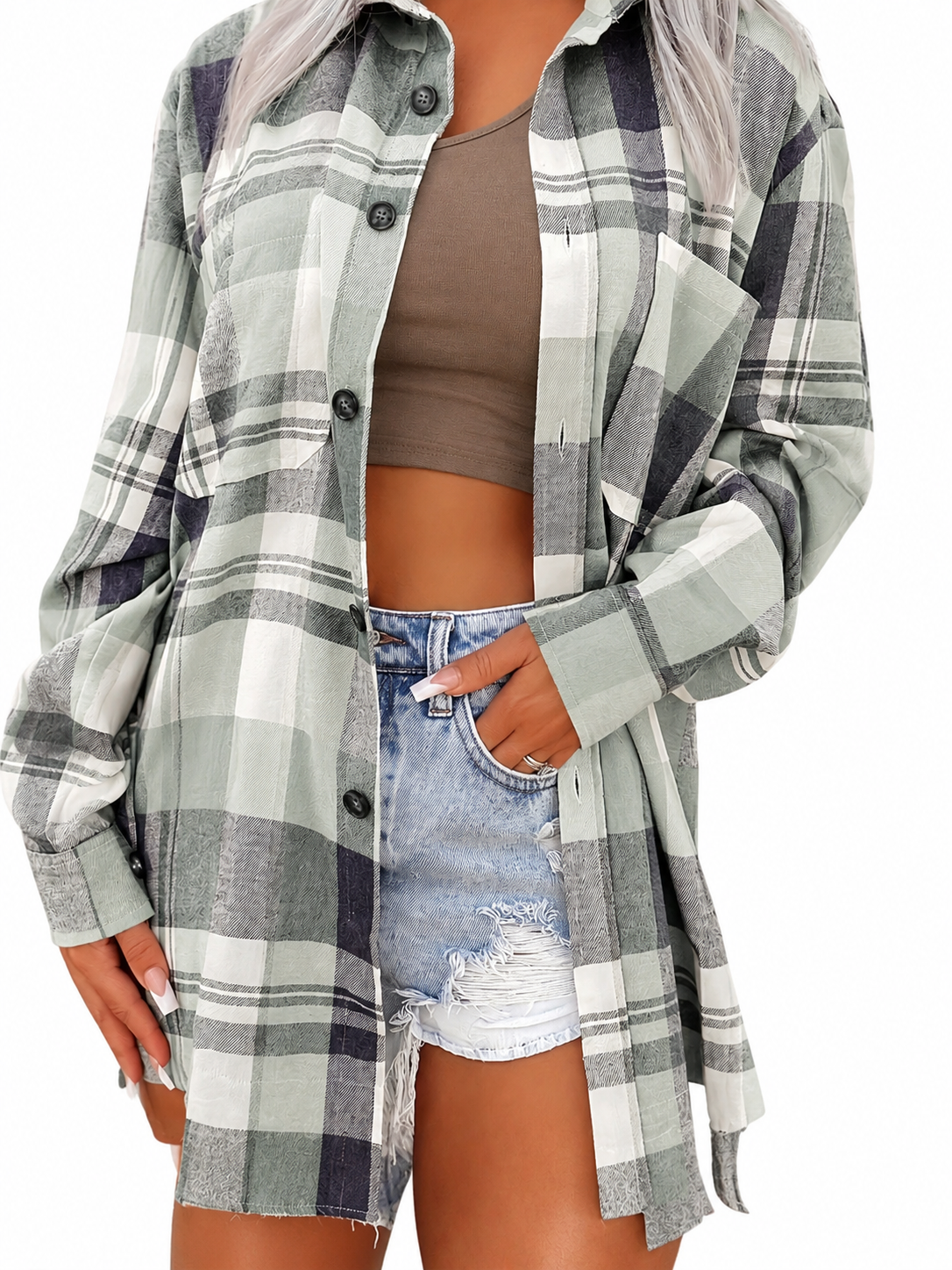 Hannah | Relaxed Long-Sleeve Plaid Shirt