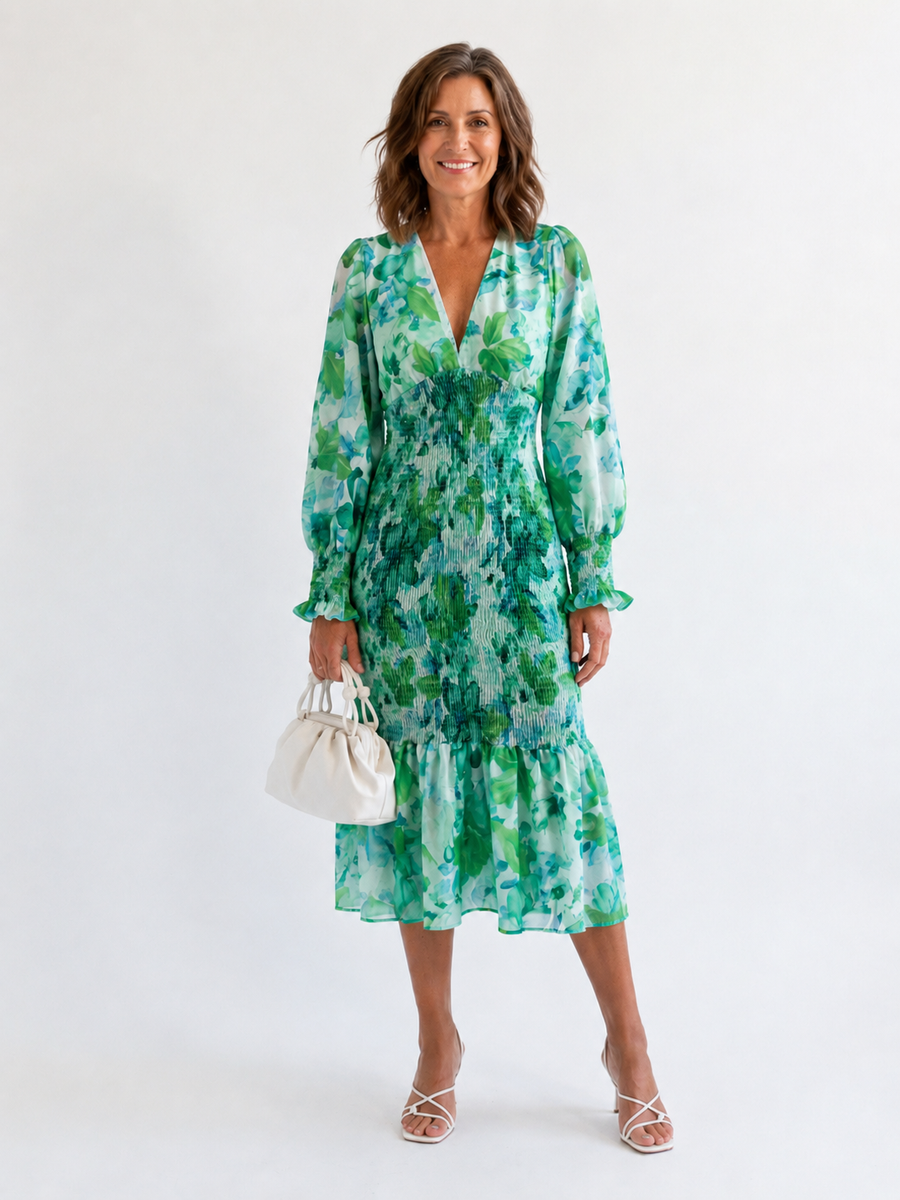 Althea | Long Sleeve Floral Maxi Dress