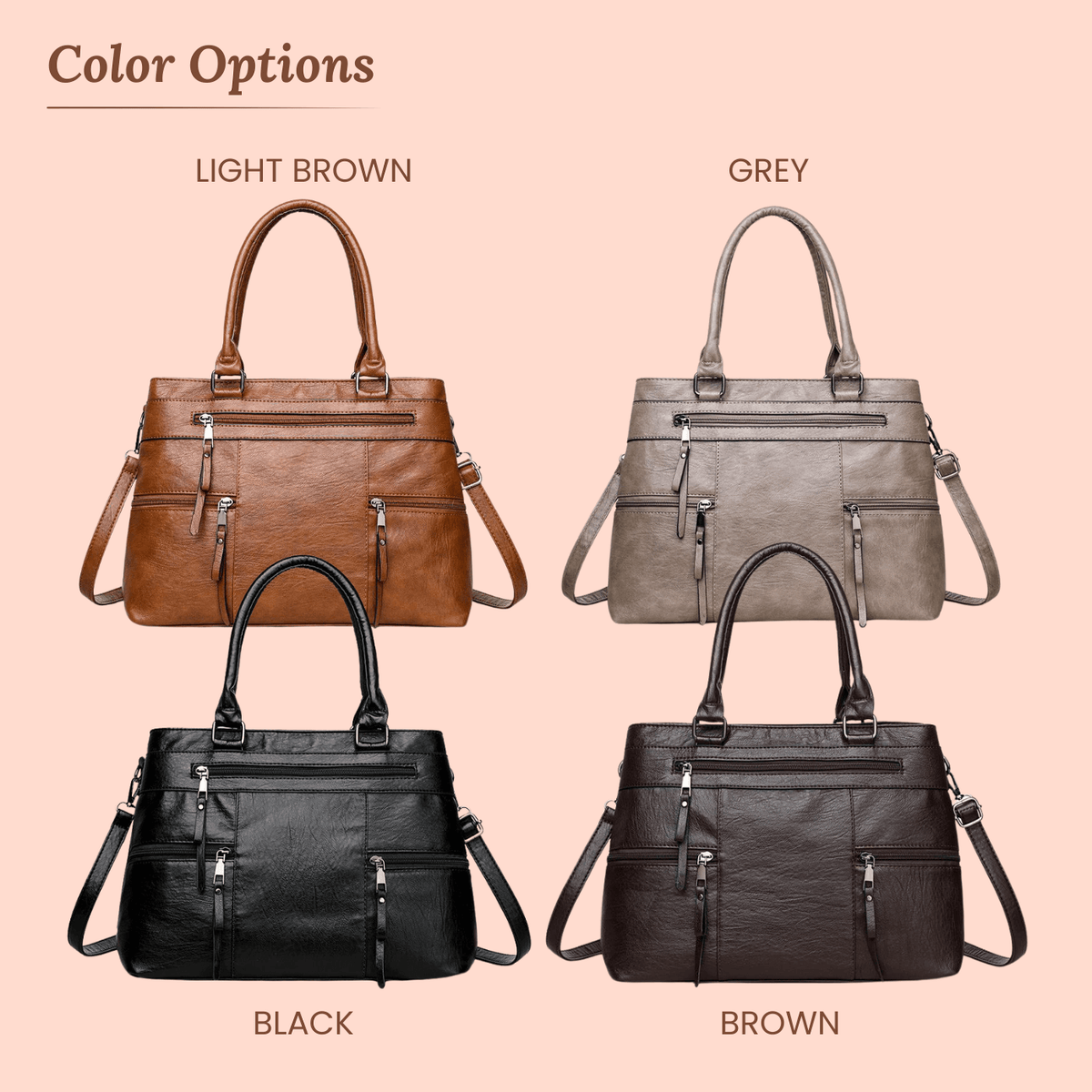 Rachele | Multi-Zip Shoulder Bag