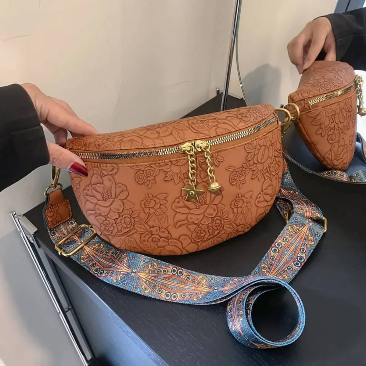 Filomena | Embossed Crossbody Bag