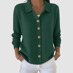 Riah button-up knit cardigan with lapel detail and relaxed loose fit