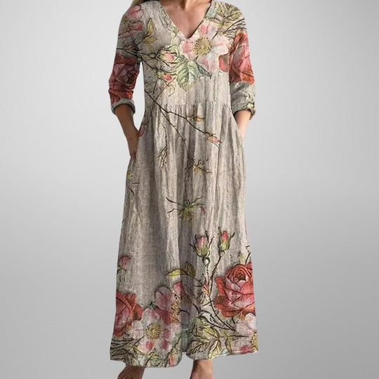 Yulya | Elegant Floral Midi Dress