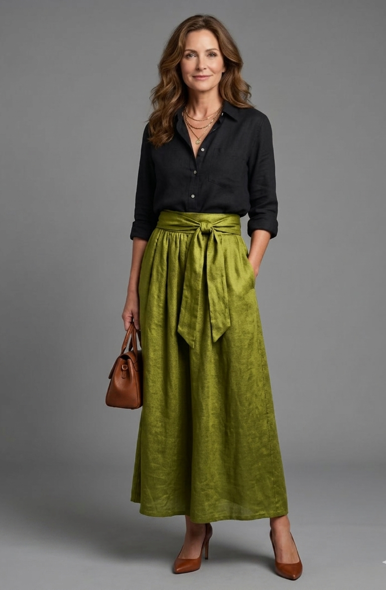 Vera | Blouse & Midi Skirt Set