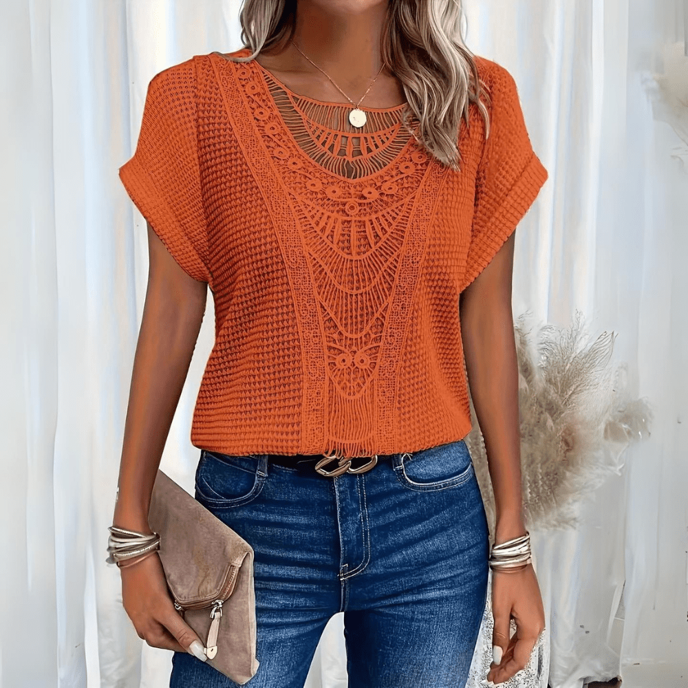 Clara | Crochet-Detail Boho Top