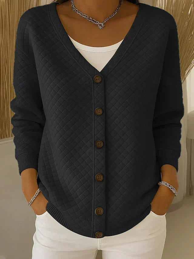 Laverne™ | Quilted Button-Front Cardigan