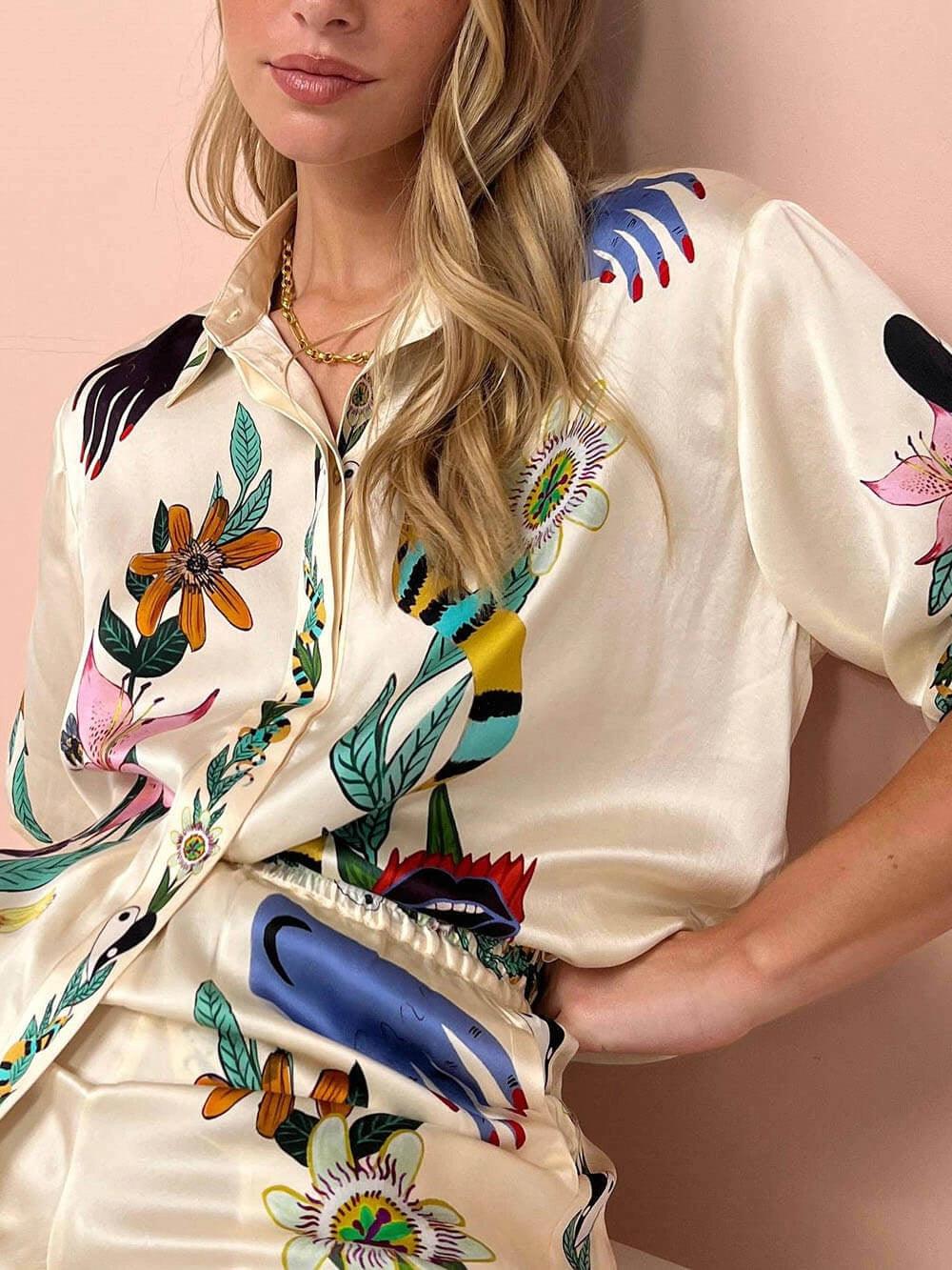 Nika | Resort Vibes Print Shirt & Trousers Set