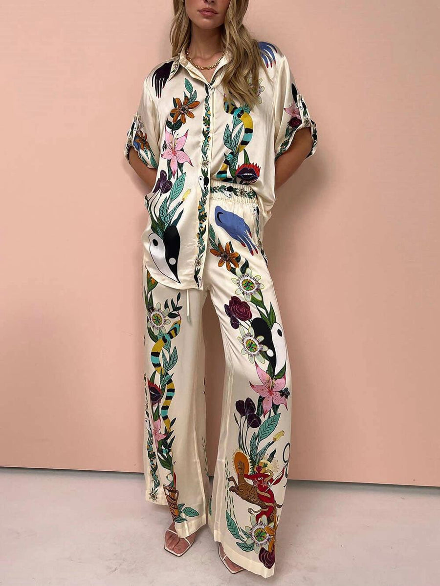 Nika | Resort Vibes Print Shirt & Trousers Set