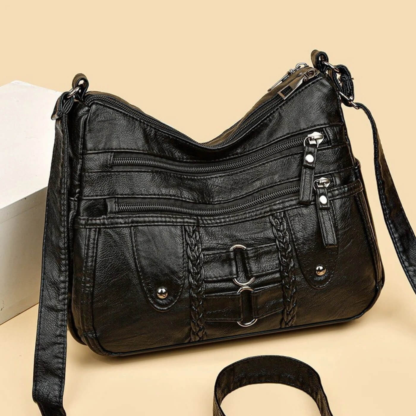 Monica | Multi-Zip Crossbody Bag