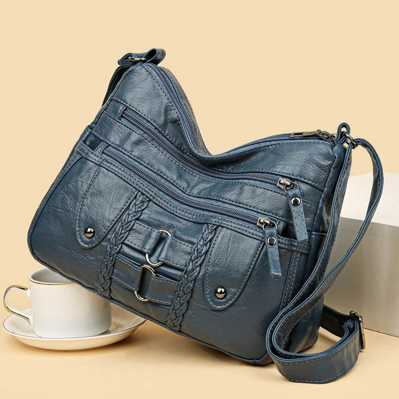 Monica | Multi-Zip Crossbody Bag