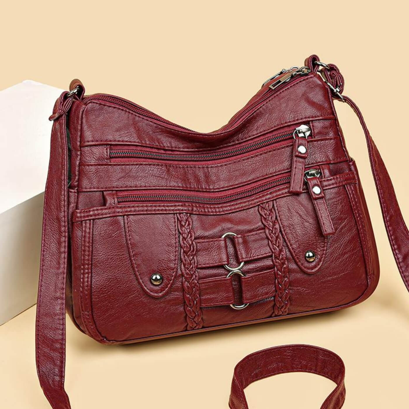 Monica | Multi-Zip Crossbody Bag