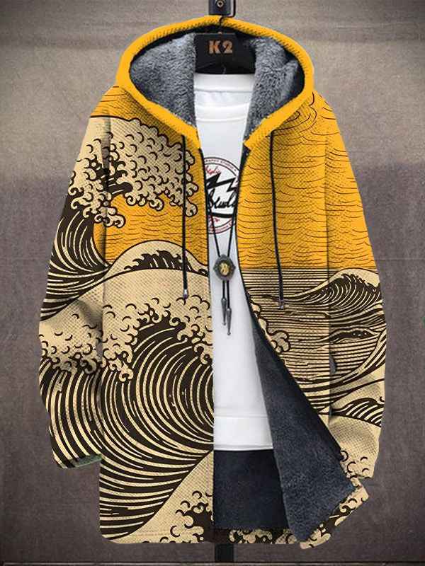 Eloise art-inspired hoodie shown in a bold colourful print, worn casually