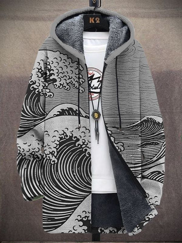 Eloise art-inspired hoodie shown in a bold colourful print, worn casually