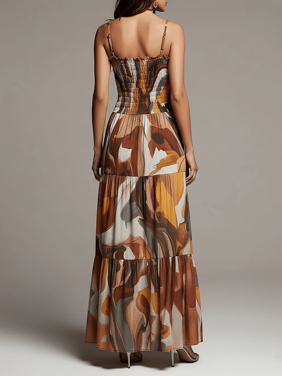 Cordelia™ Abstract Print Tiered Maxi Dress