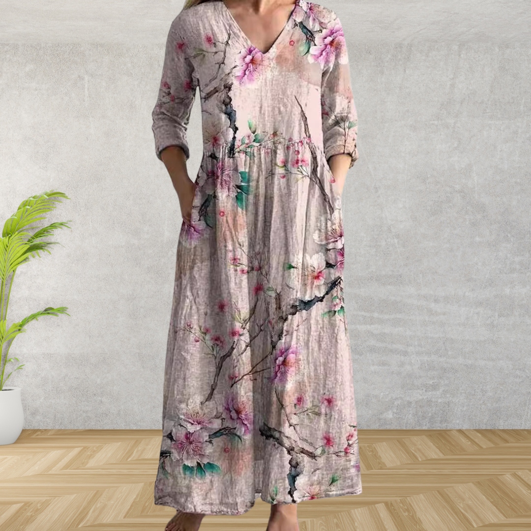Yulya | Elegant Floral Midi Dress